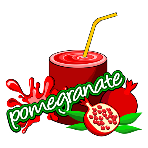 Pomegranate drinks vector material  