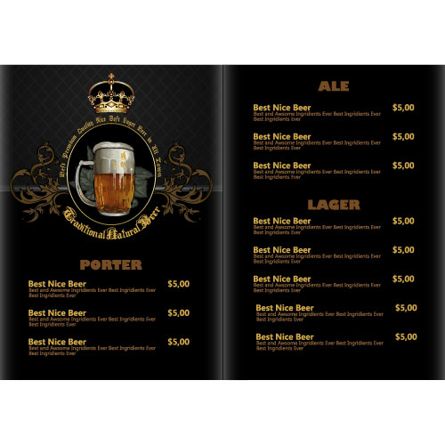 Pub beer menu vintage styles vector 10  