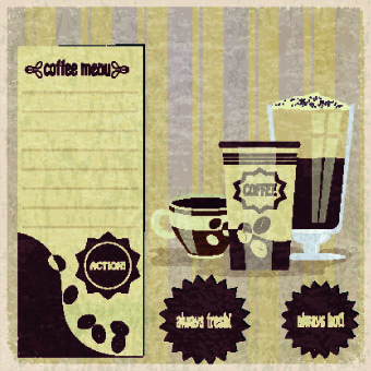 Retro Coffee advertising posters vector 01  