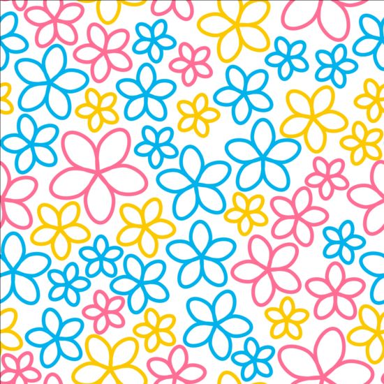 완벽 한 패턴,와, 색깔 꽃 벡터  
