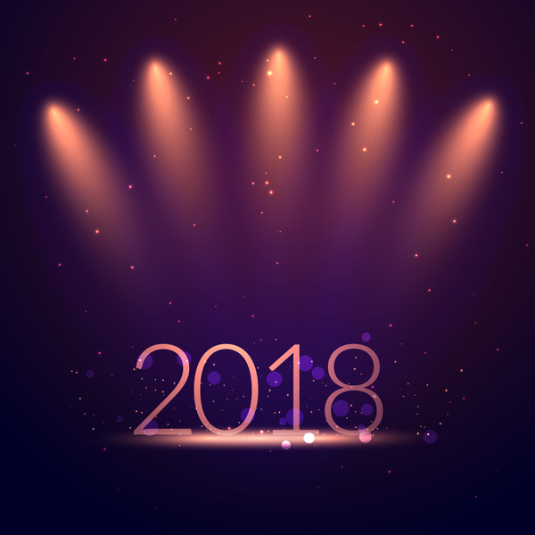 Vecteurs d'arrière-plan du nouvel an 2018 bleu foncé  