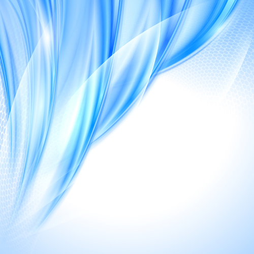 Shiny blue wave abstract background vector 01  