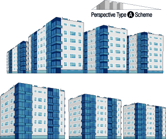 Skyscraper design scheme vector set 03  