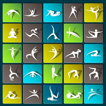 Sports paper icons vector set 03  