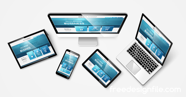 Tablet-Display mit Web-Design-Vektor-Material 10  