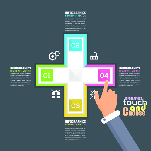 Touch with choose business template vector 03  