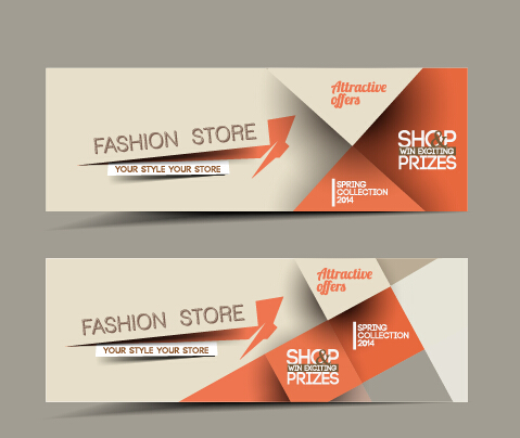 Vector web banners creative design graphics set 07  