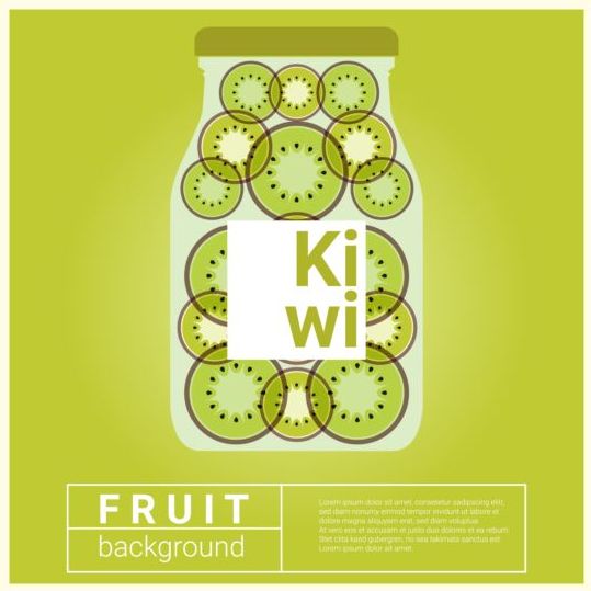 Ricetta di frutta d'acqua con kiwi sfondo vettoriale  