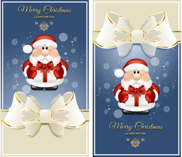 Weiße Bögen mit blauem Weihnachtskartenvektor  