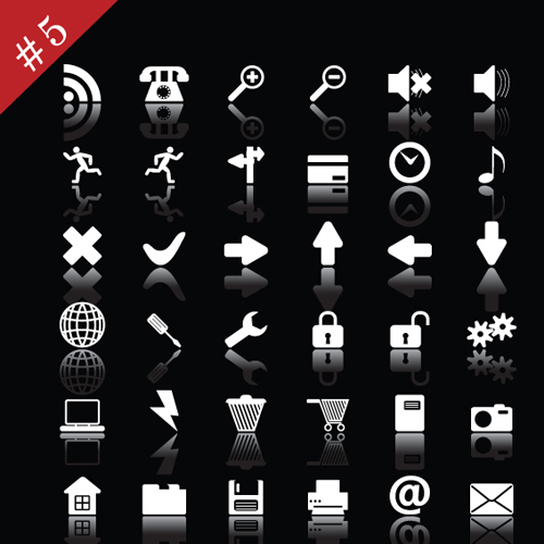 commonly White web icon vector set 05  