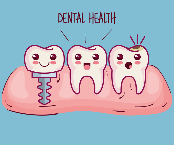 歯科健康漫画ベクトル03  