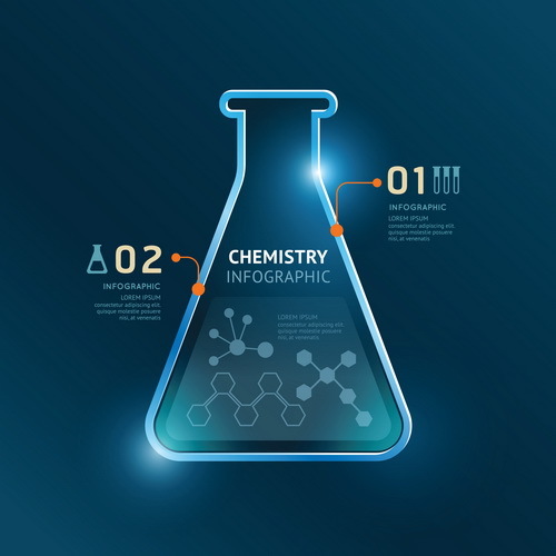 Linie Chemis Infographik Vektor  