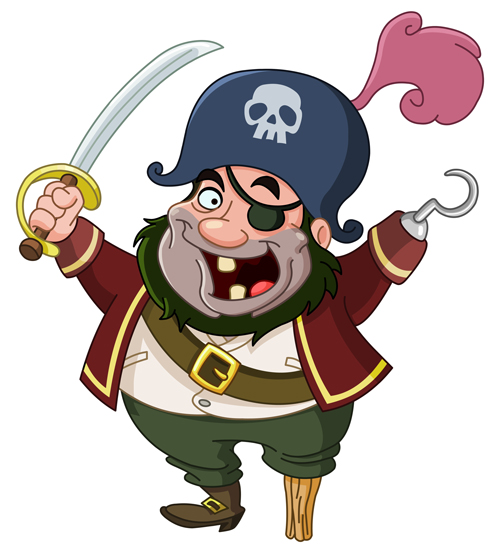 Set of Pirates design elements vector art 02  