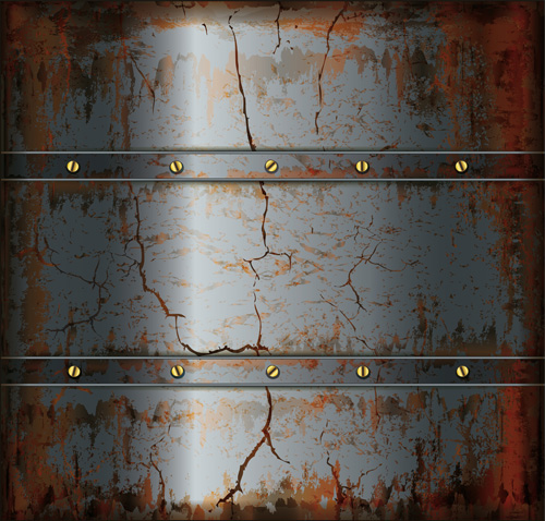 Vector set of Rusted metal texture background 03  