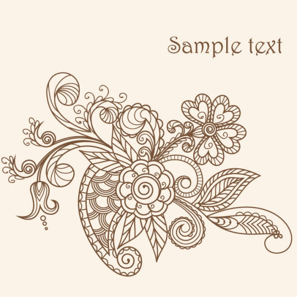 The line of draft of Exquisite Floral vector 03  