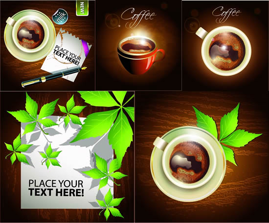 Coffee leaves a pen vector  