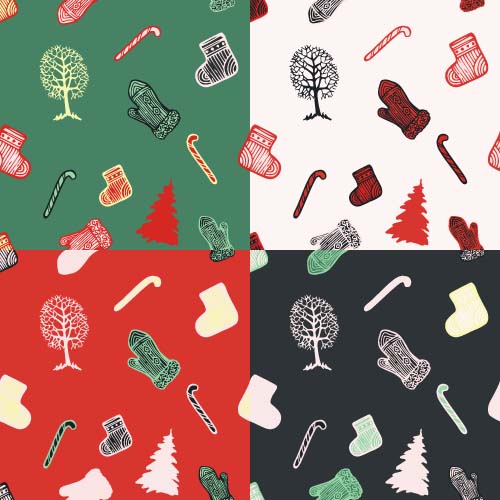 2016 christmas ornaments seamless pattern vector 06  