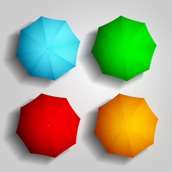 4 Kind colored umbrellas vector  