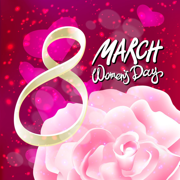 8 march women day with rose background vector 09  
