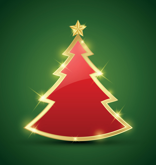 Elements of Abstract christmas tree vector material 04  