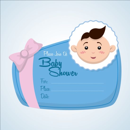 Baby shower simple cards vector set 08  