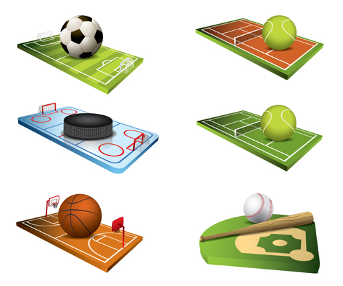 Ball and ball field vector graphics  