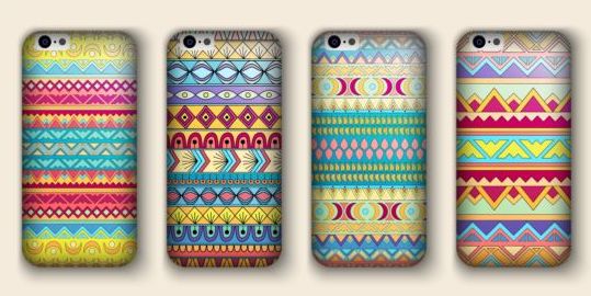 Beautiful mobile phone cover template vector 07  