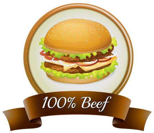 Rundvlees Hamburger Vintage label vector  