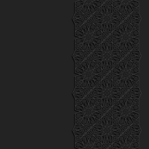 Black decor with background vector 05  