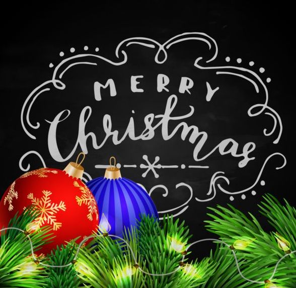 Blackboard with christmas background vector design 02  