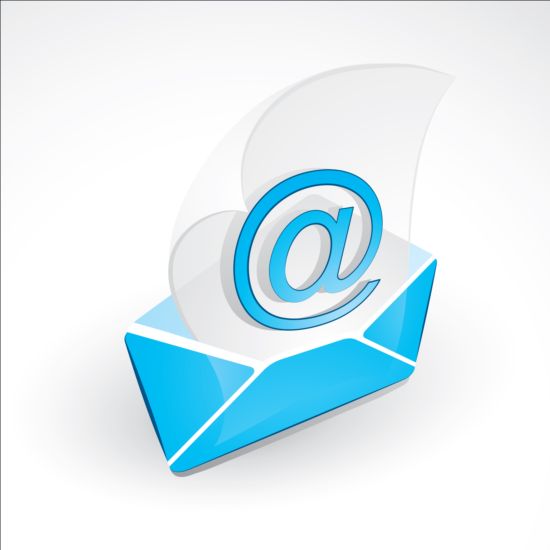 Blauwe e-mail icoon Creative vector  