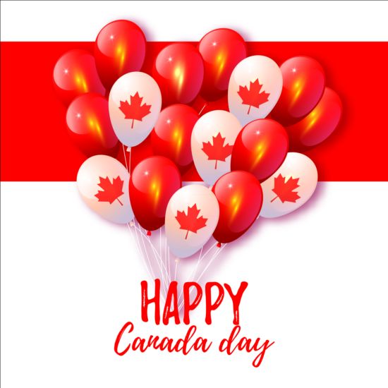 Kanada Tag Hintergrund mit Ballons Vektor 02  