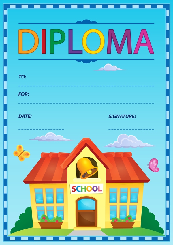 Cartoon styles diploma theme template vectors 11  