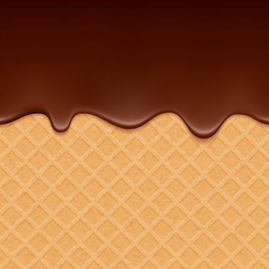 チョコレートドロップとワッフル背景ベクトル02  