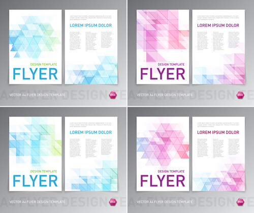 Colored flyer abstract design vector 05  
