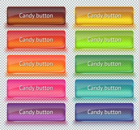 Colored glass buttons shiny vector 02  