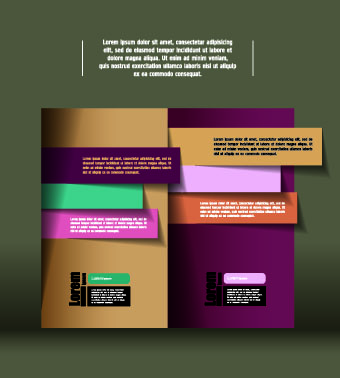 Colored paper business background vector 03  