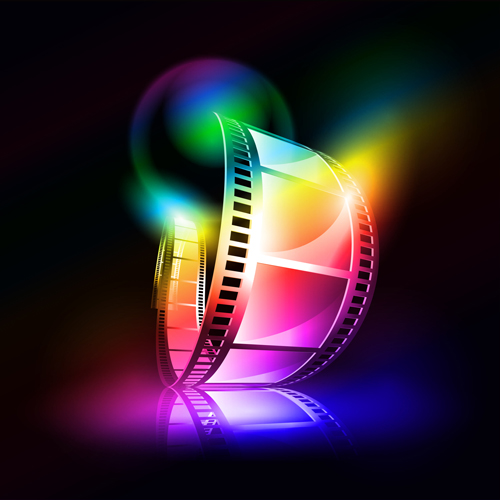 Colorful film art background vector  