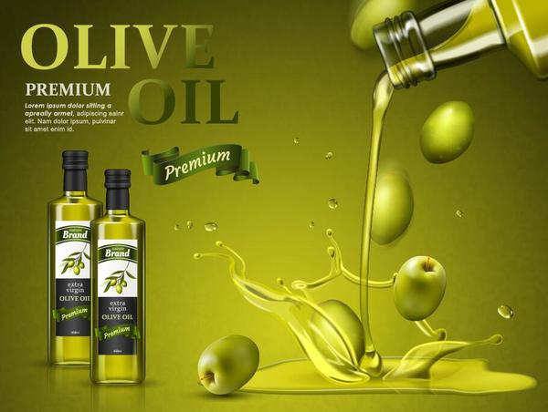 Créative huile d'olive affiche le vecteur de conception 02  
