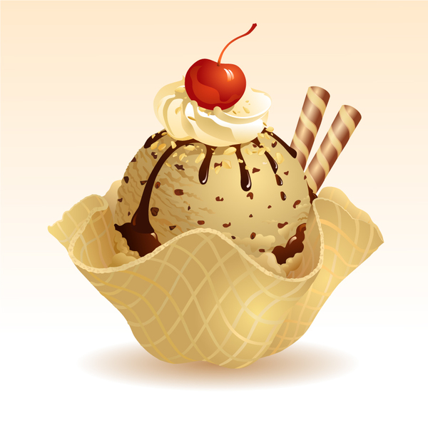 おいしいチョコレート アイス クリーム ベクトル 02  
