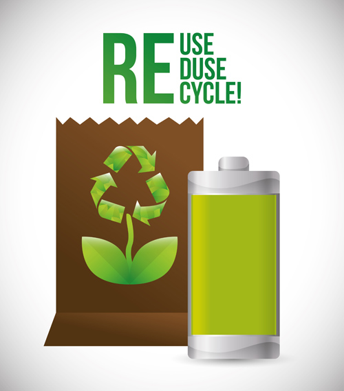 Eco recycle design background vector 03  