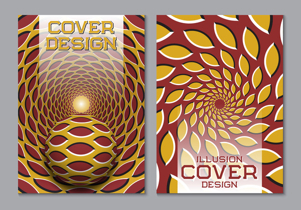 Dépliant et brochure couverture illusion design vectoriel 17  