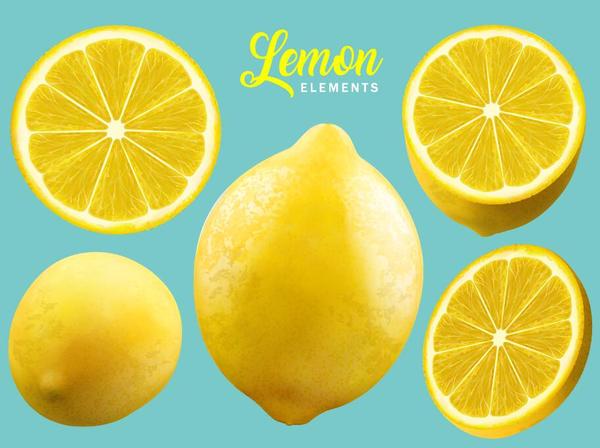 Fresh lemon background vector  