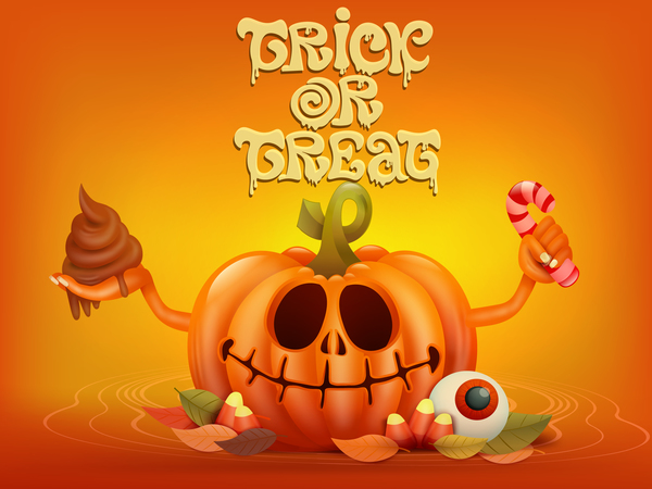 Halloween funny pumpkin design vectors 19  