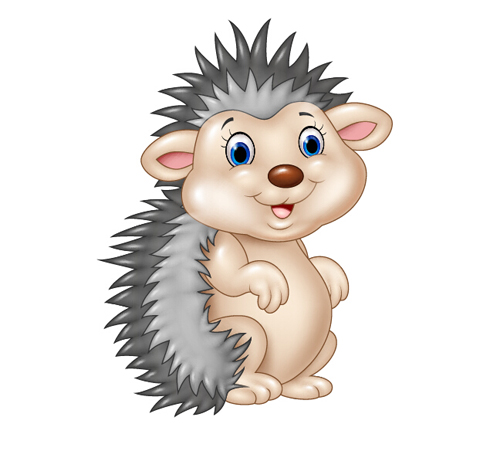 Hedgehog cartoon cute vector  