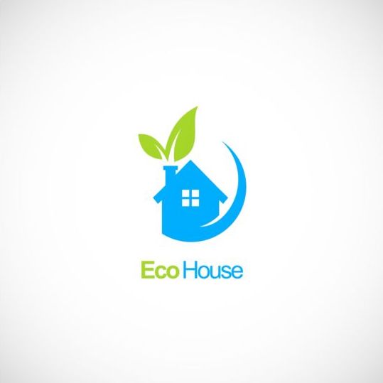 Casa ecologia logo foglia verde vettoriale  