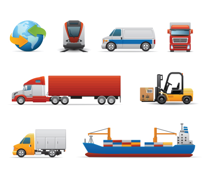 Different transport icon design vector set 02  