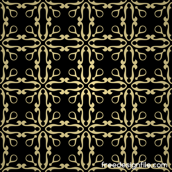 Luxus golden dekoratives Muster nahtloser Vektor 13  