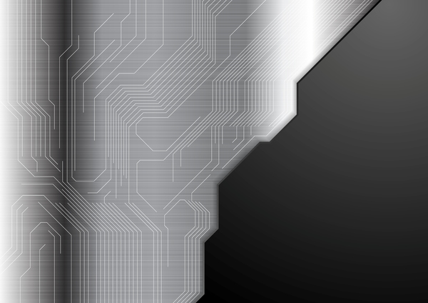 Metal circuit background design vector  