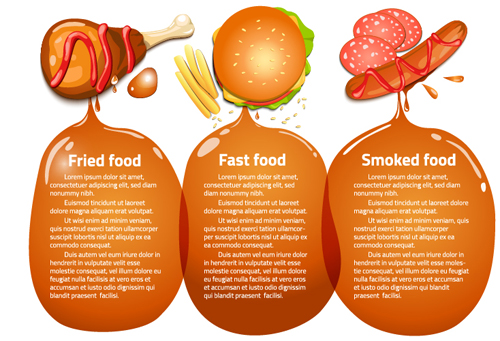 Modern fast food poster material vector 15  